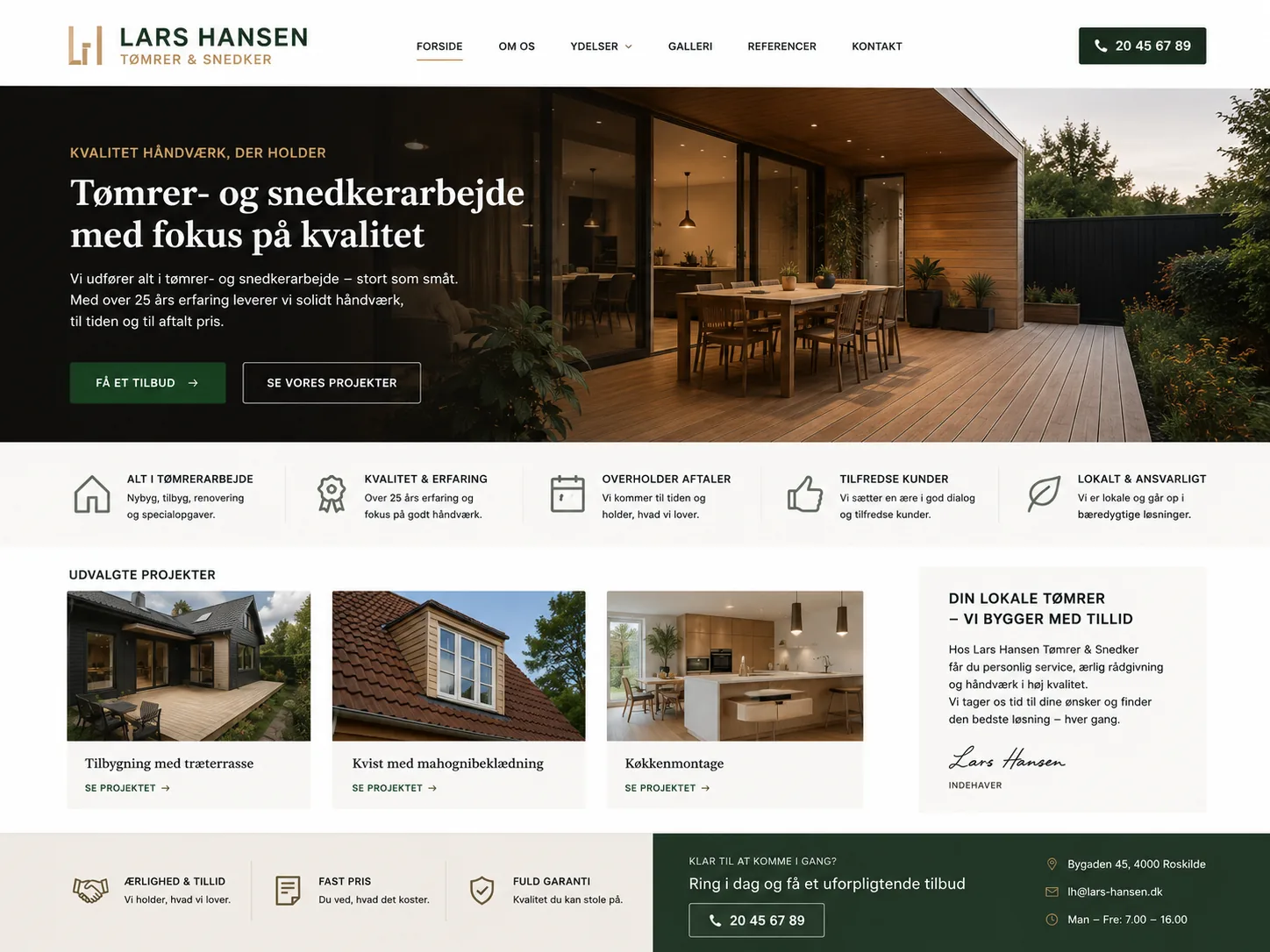 Tømrer hjemmeside